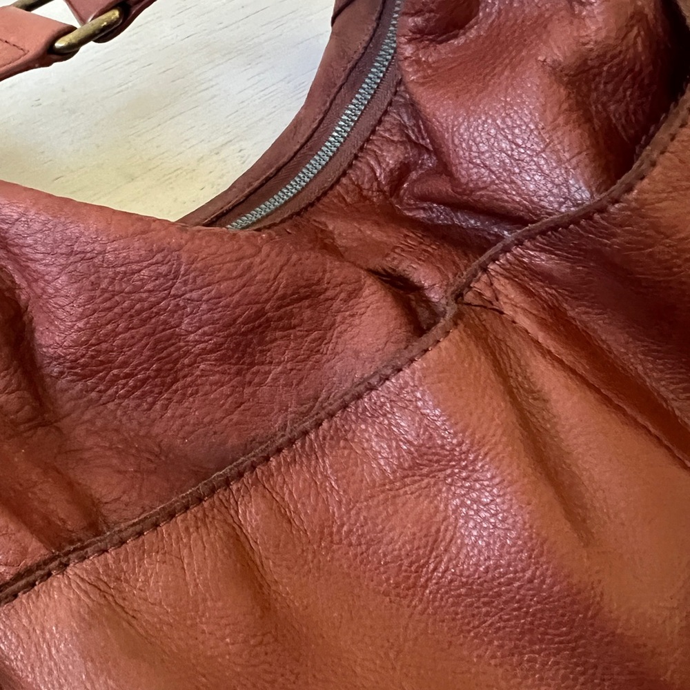 Vintage American Leather Brandy Viv Hobo Brown Soft Handbag - Picture 4 of 12